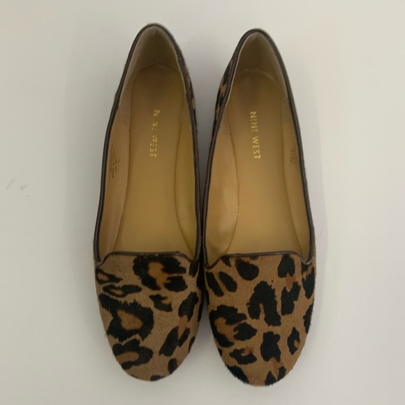 Nine West Cheetah Leather Calf Skin Flat 8 1/2 - Picture 3 of 7